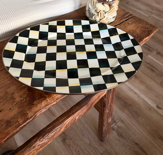 Courtly Check Large Oval Platter Mackenzie Childs