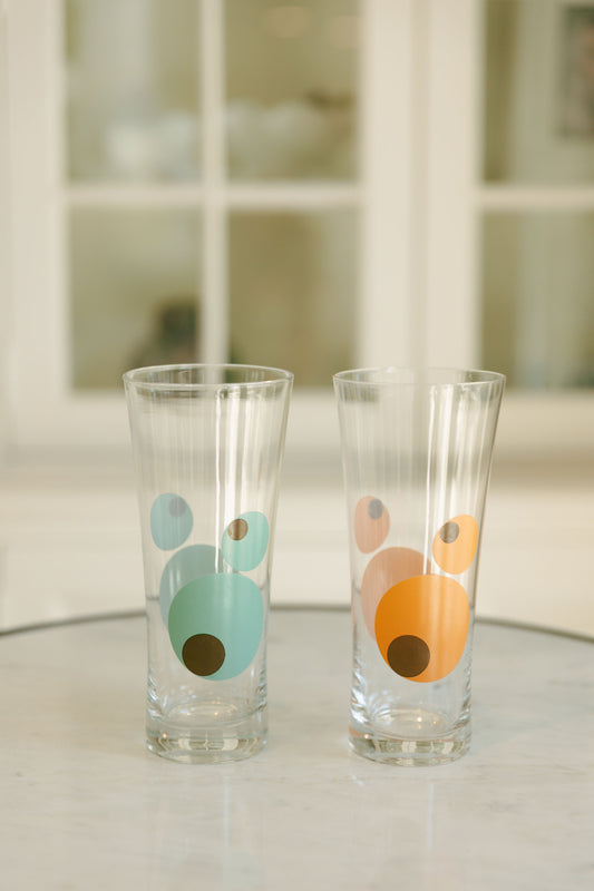 RARE Mid Century MOD Olive Highball Glasses