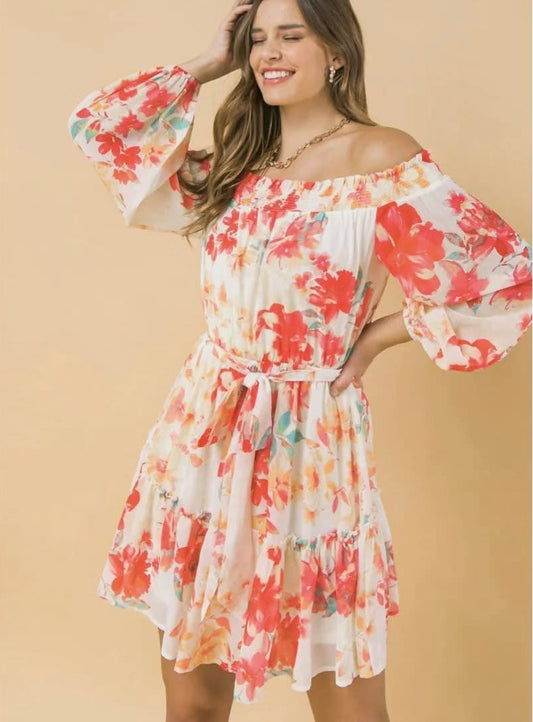 Flying Tomato Off The Shoulder Floral Dress