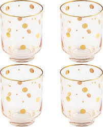Vintage Dof Glass Gold Dots