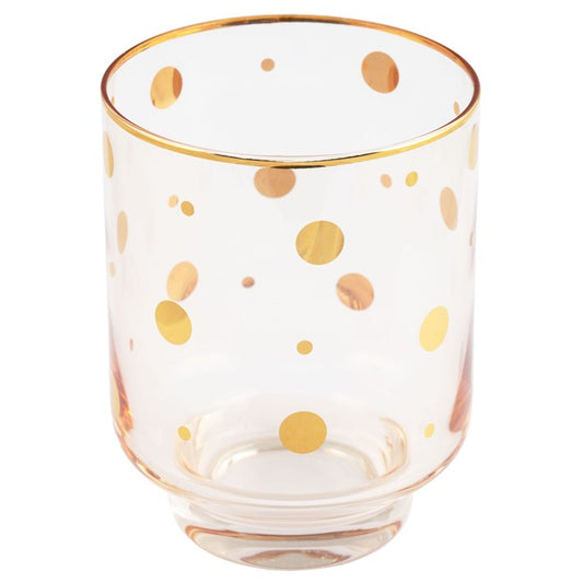 Vintage Dof Glass Gold Dots