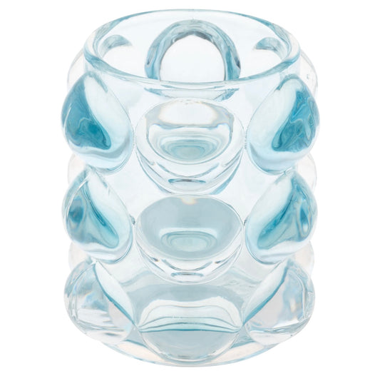 Lucia Hobnail Votive in Juniper/Blue/Blush
