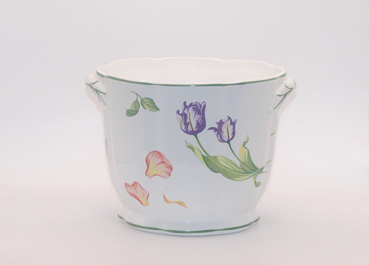 Tiffany & Co Petals Ceramic Wine Bucket Cache Pot 1998